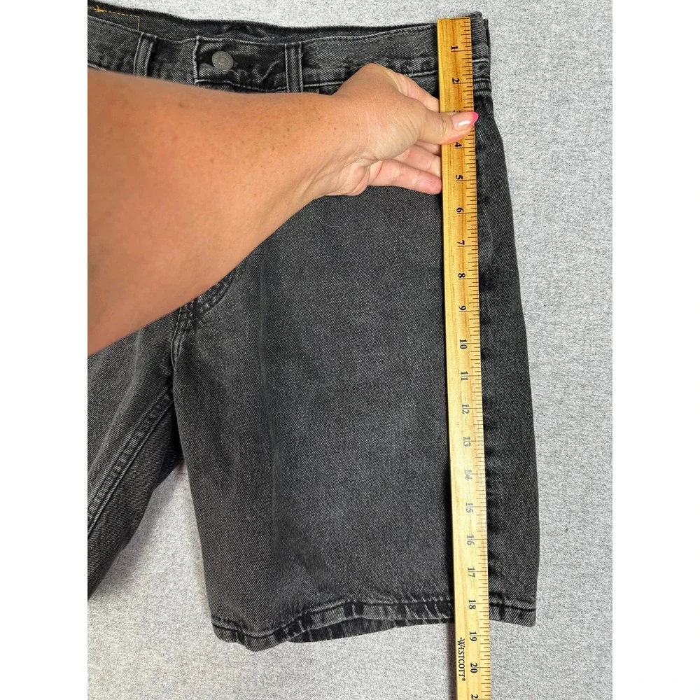 Levis 454 Denim Jean Shorts Men 32x10 Black Fade Jorts Cotton